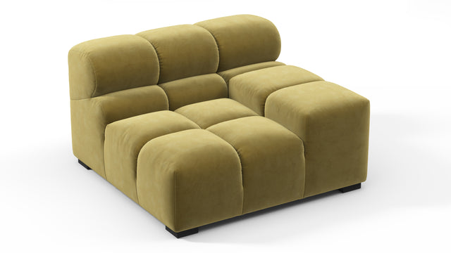 Tufted - Tufted Module, Right Arm, Olive Gold Velvet