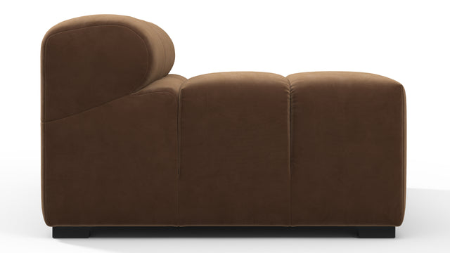 Tufted - Tufted Module, Left Arm, Mocha Velvet