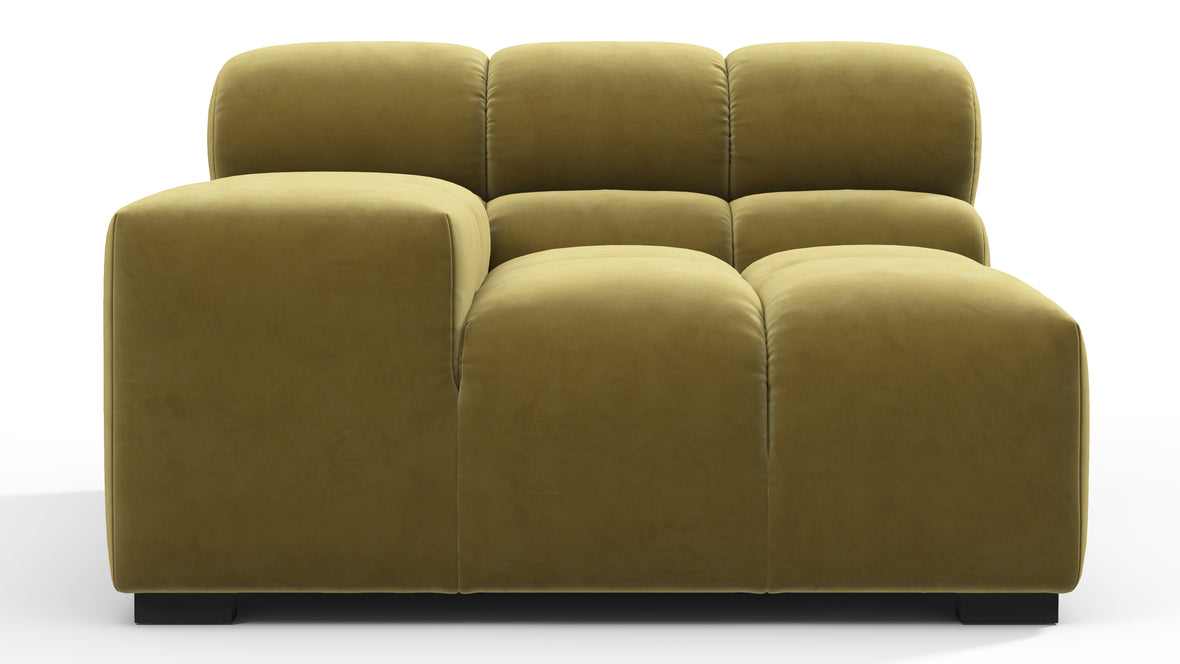 Tufted - Tufted Module, Left Arm, Olive Gold Velvet