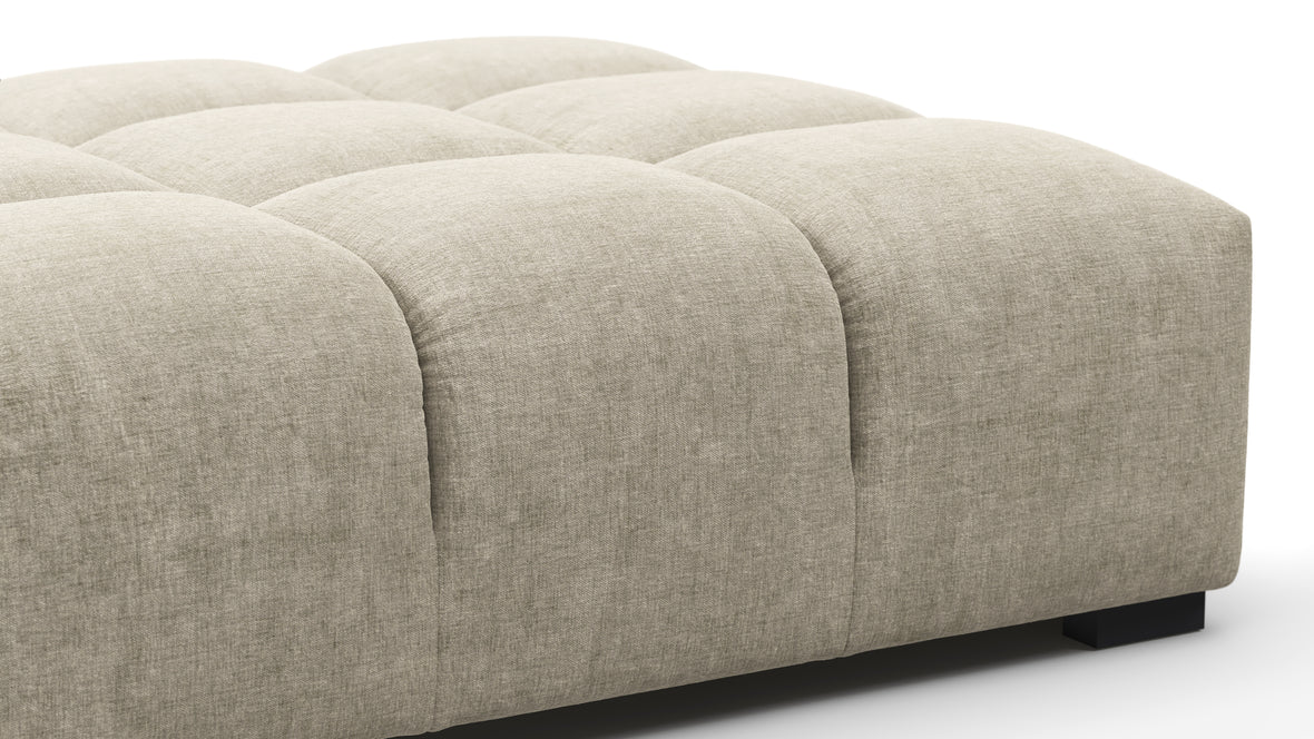 Tufty - Tufty Ottoman, Beige Gray Chenille