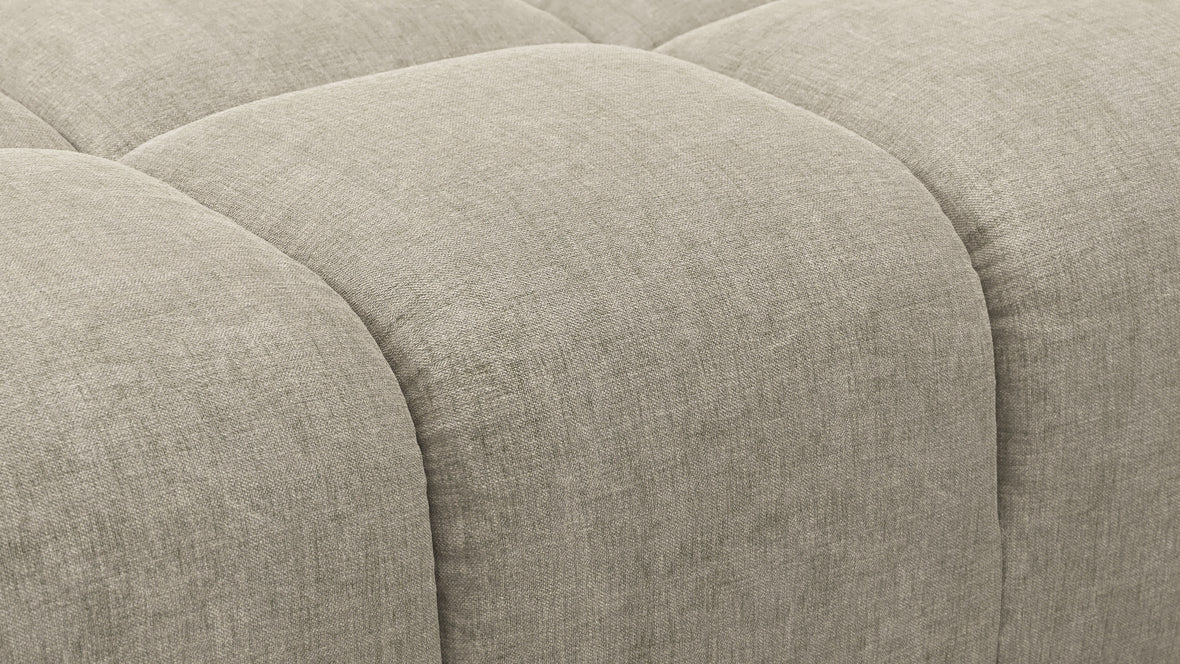 Tufted - Tufted Ottoman, Beige Gray Chenille