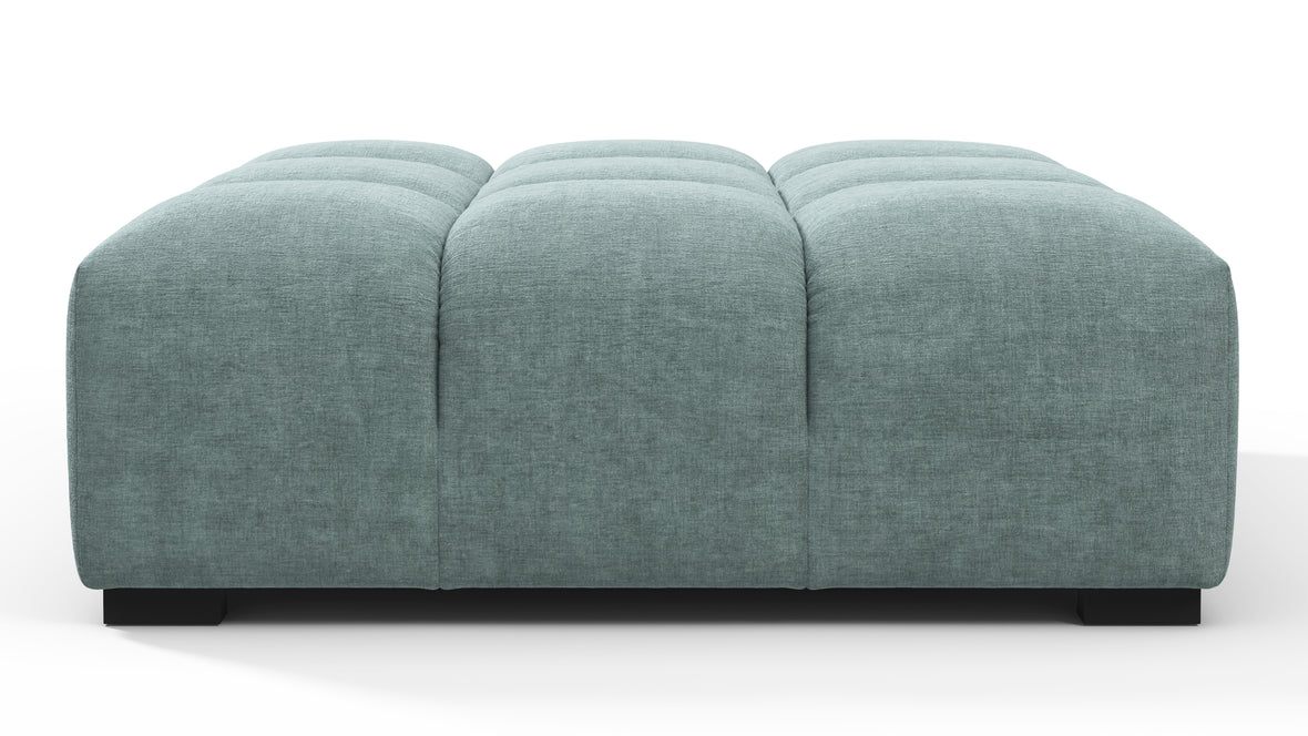 Tufted - Tufted Ottoman, Cerulean Chenille