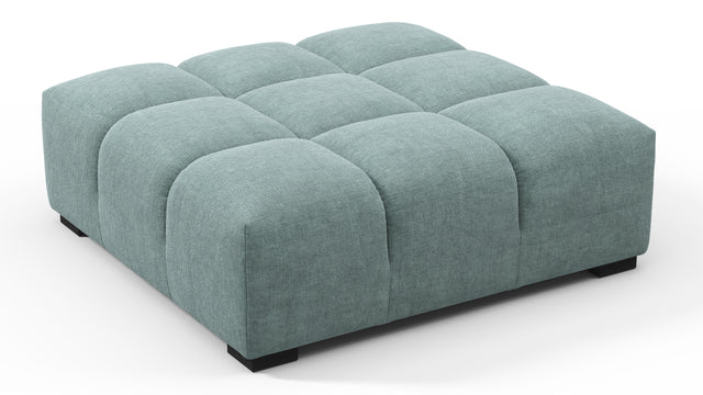 Tufted - Tufted Ottoman, Cerulean Chenille