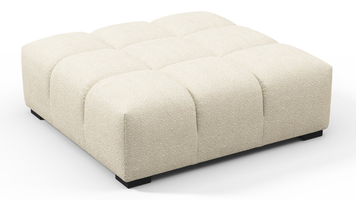 Tufty - Tufty Ottoman, Eggshell Boucle