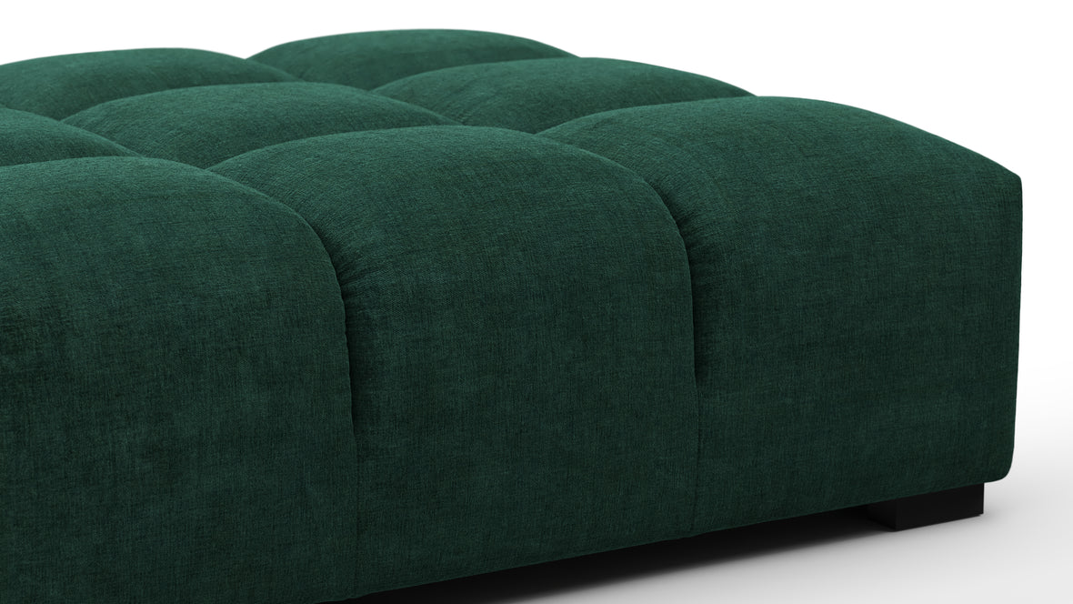 Tufted - Tufted Ottoman, Forest Green Chenille