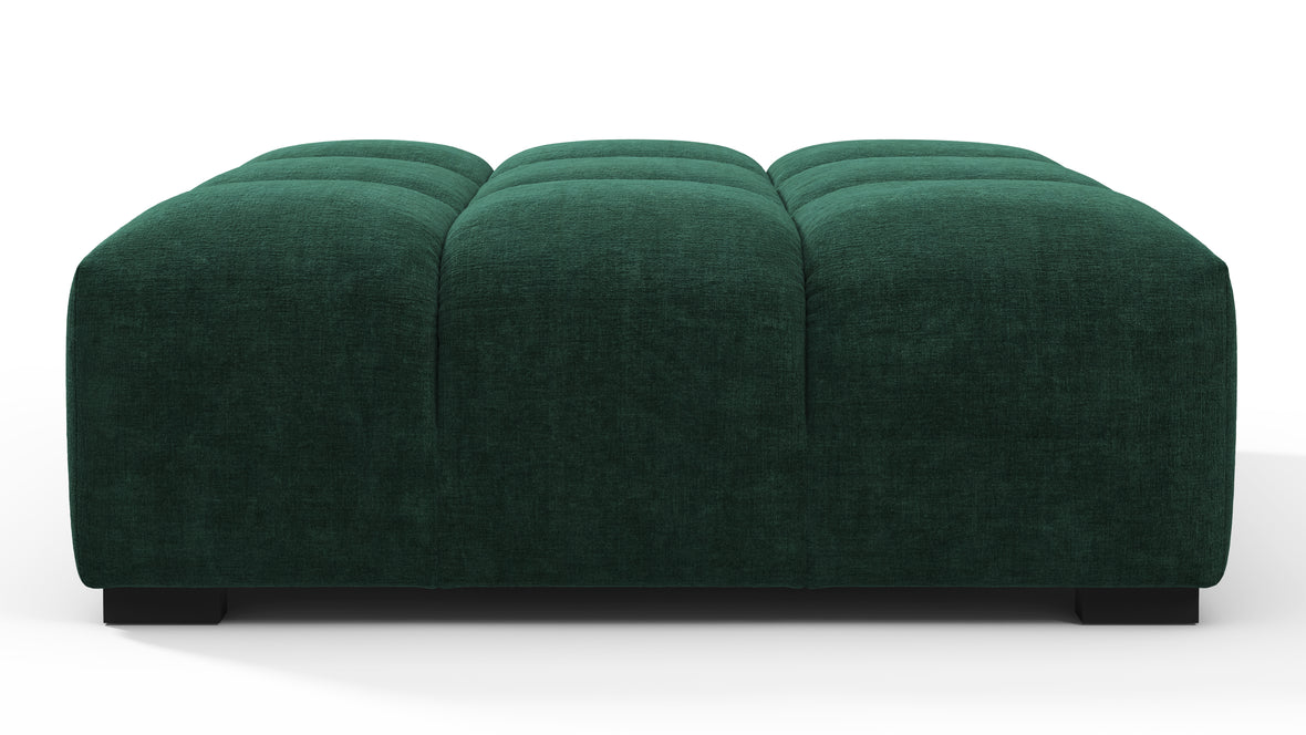 Tufted - Tufted Ottoman, Forest Green Chenille