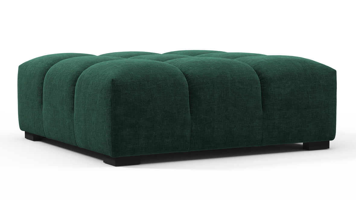 Tufted - Tufted Ottoman, Forest Green Chenille