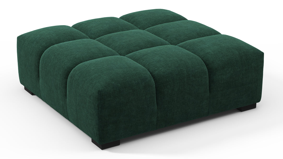 Tufty - Tufty Ottoman, Forest Green Chenille