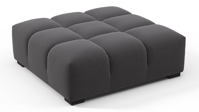 Tufted - Tufted Ottoman, Ink Brushed Weave