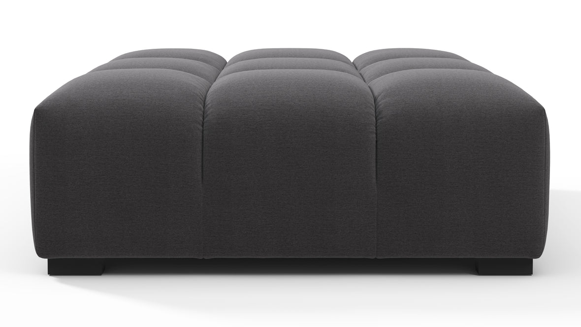 Tufted - Tufted Ottoman, Ink Brushed Weave