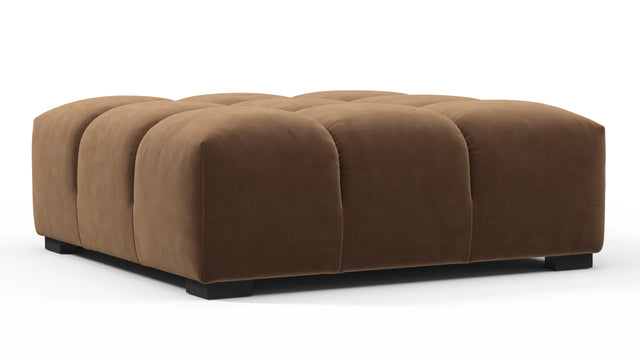 Tufted - Tufted Ottoman, Mocha Velvet