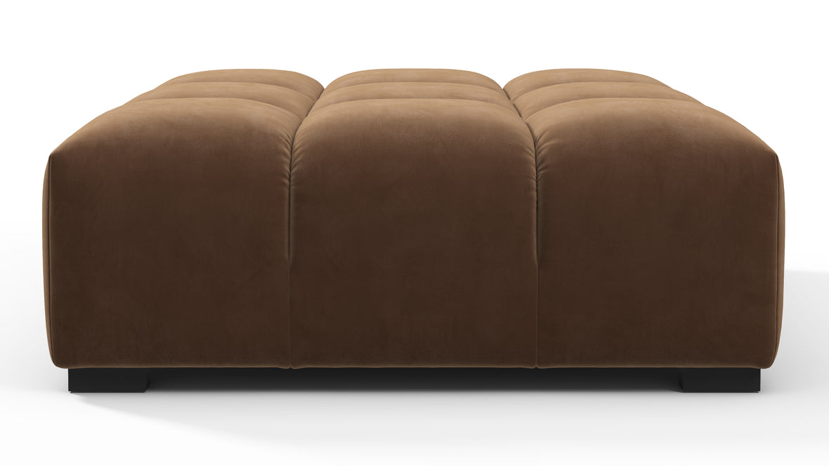 Tufted - Tufted Ottoman, Mocha Velvet