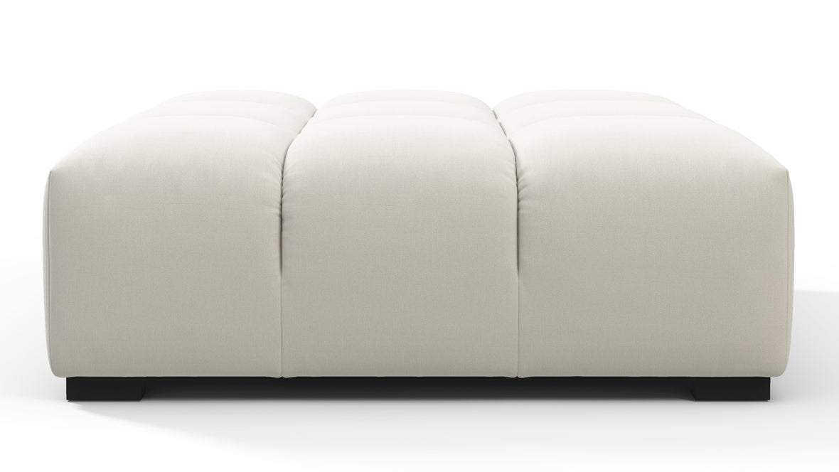 Tufty - Tufty Ottoman, Oatmeal Brushed Weave