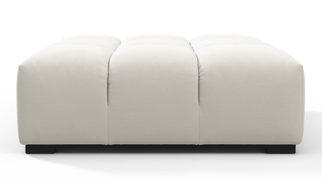 Tufted - Tufted Ottoman, Oatmeal Brushed Weave