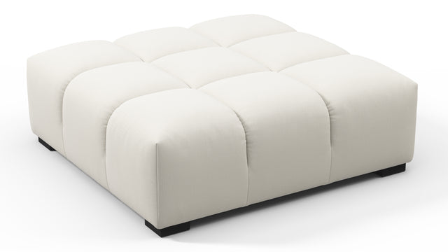 Tufty - Tufty Ottoman, Oatmeal Brushed Weave