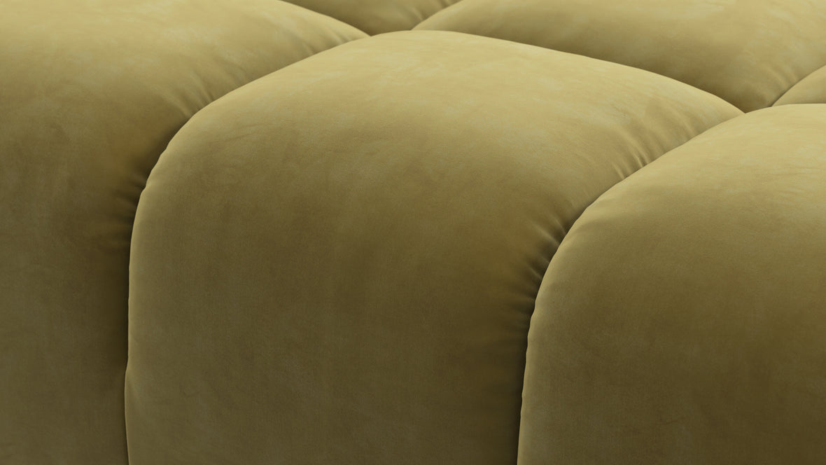 Tufted - Tufted Ottoman, Olive Gold Velvet