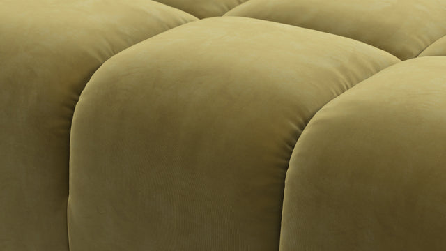 Tufty - Tufty Ottoman, Olive Gold Velvet