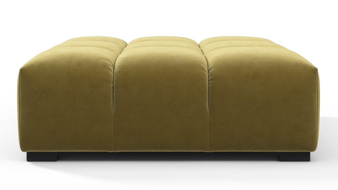 Tufty - Tufty Ottoman, Olive Gold Velvet