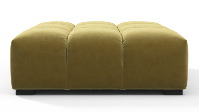 Tufted - Tufted Ottoman, Olive Gold Velvet