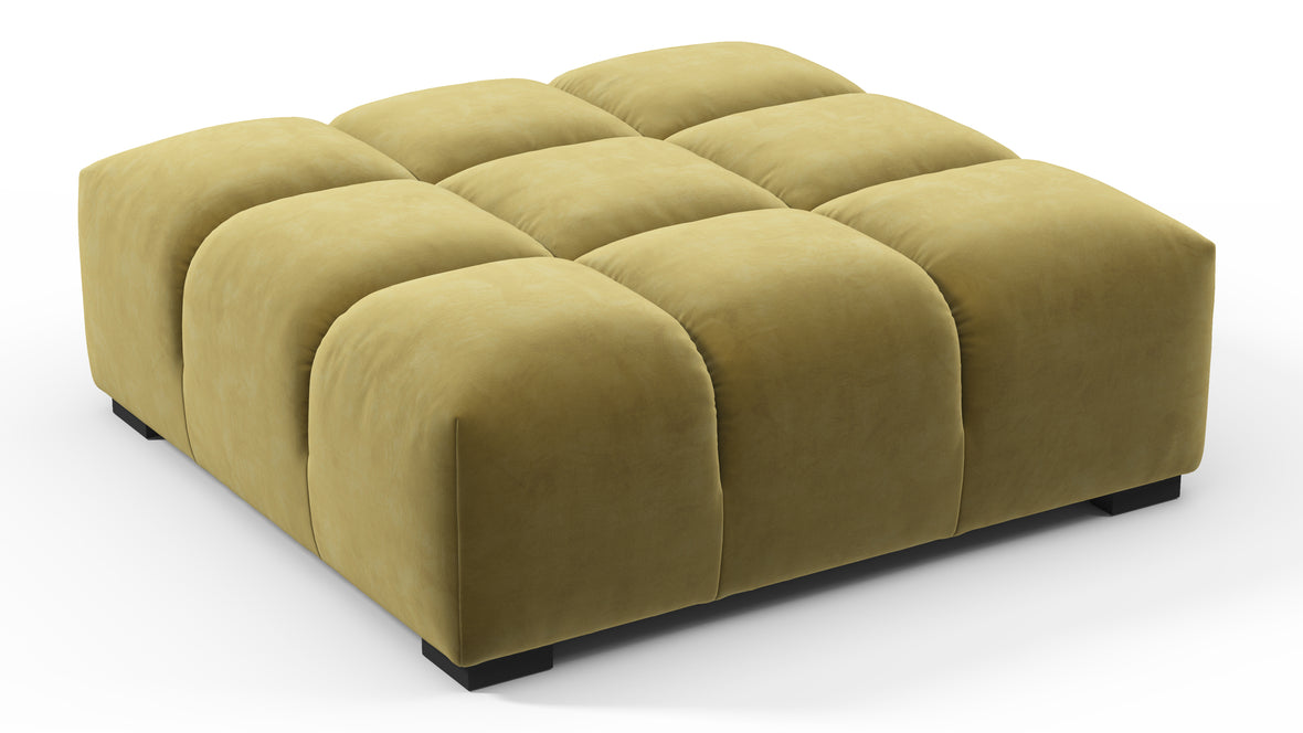 Tufty - Tufty Ottoman, Olive Gold Velvet