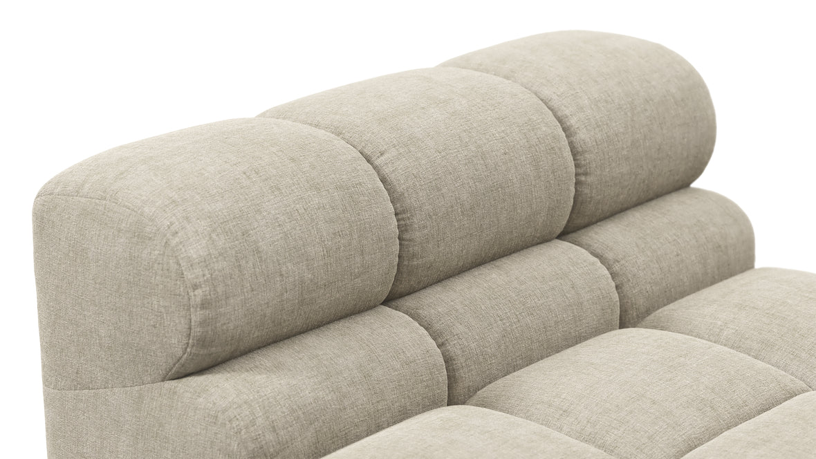 Tufted - Tufted Module, Armless, Beige Gray Chenille