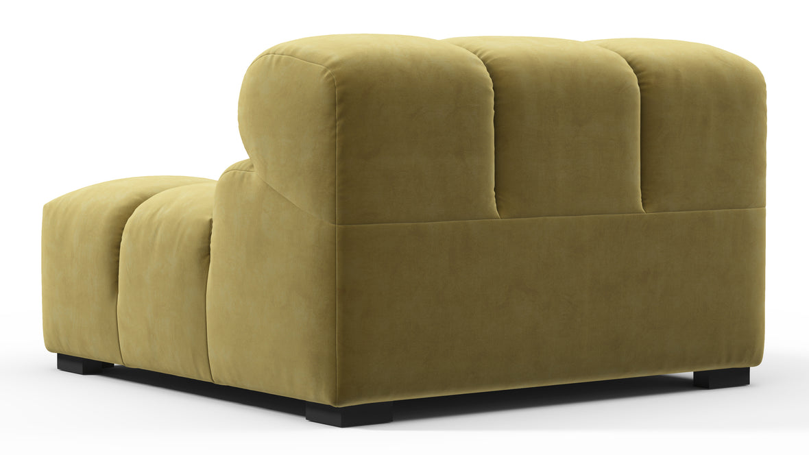 Tufted - Tufted Module, Armless, Olive Gold Velvet