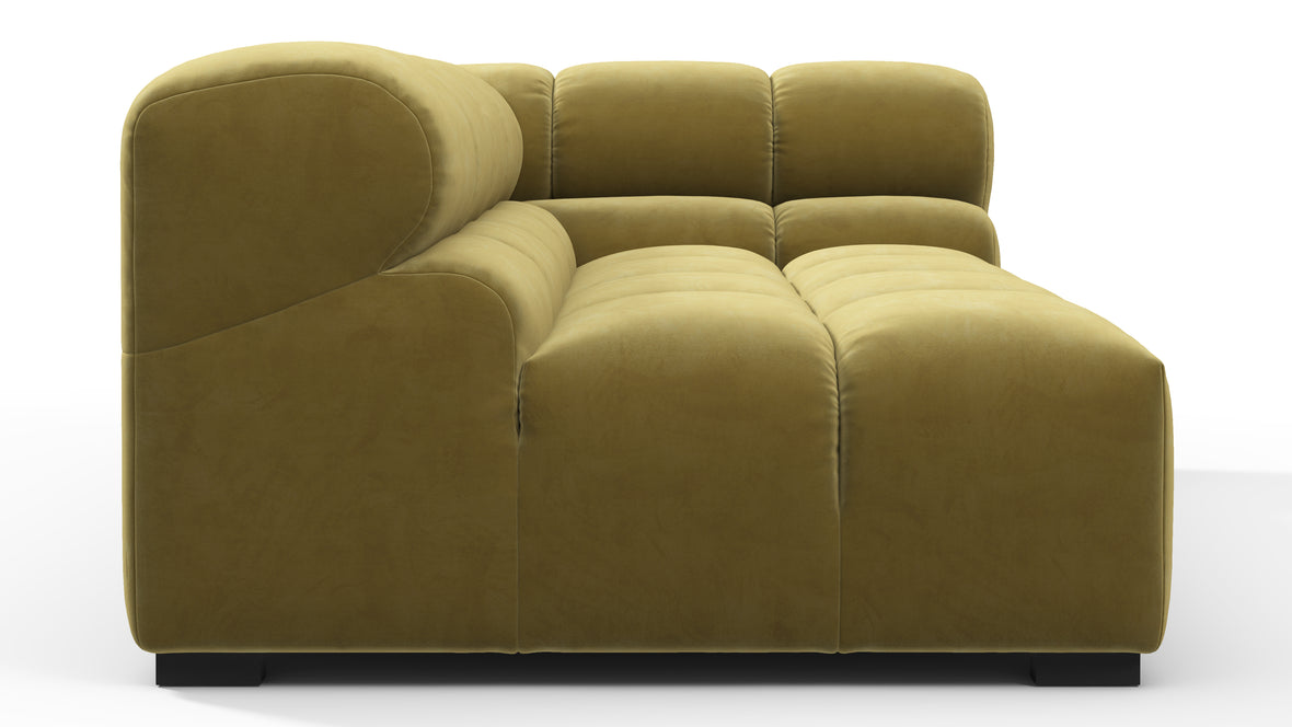 Tufted - Tufted Module, Extra Large Right Corner, Olive Gold Velvet