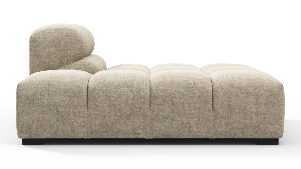 Tufted - Tufted Module, Left Chaise, Armless, Beige Gray Chenille