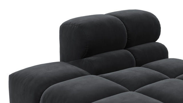 Tufted - Tufted Module, Left Chaise, Armless, Black Velvet