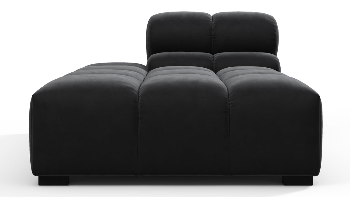 Tufted - Tufted Module, Left Chaise, Armless, Black Velvet