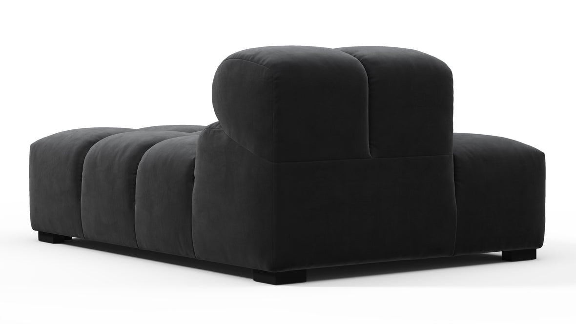 Tufted - Tufted Module, Left Chaise, Armless, Black Velvet