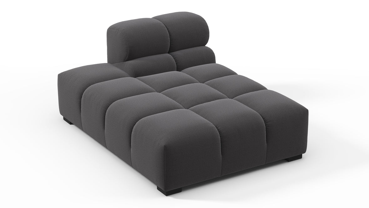 Tufted - Tufted Module, Left Chaise, Armless, Ink Brushed Weave