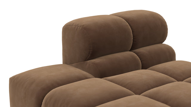 Tufted - Tufted Module, Left Chaise, Armless, Mocha Velvet