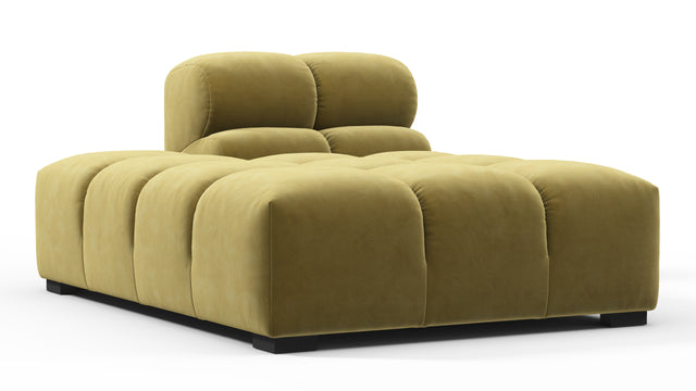 Tufted - Tufted Module, Left Chaise, Armless, Olive Gold Velvet