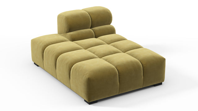 Tufted - Tufted Module, Left Chaise, Armless, Olive Gold Velvet