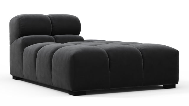 Tufted - Tufted Module, Right Chaise, Armless, Black Velvet