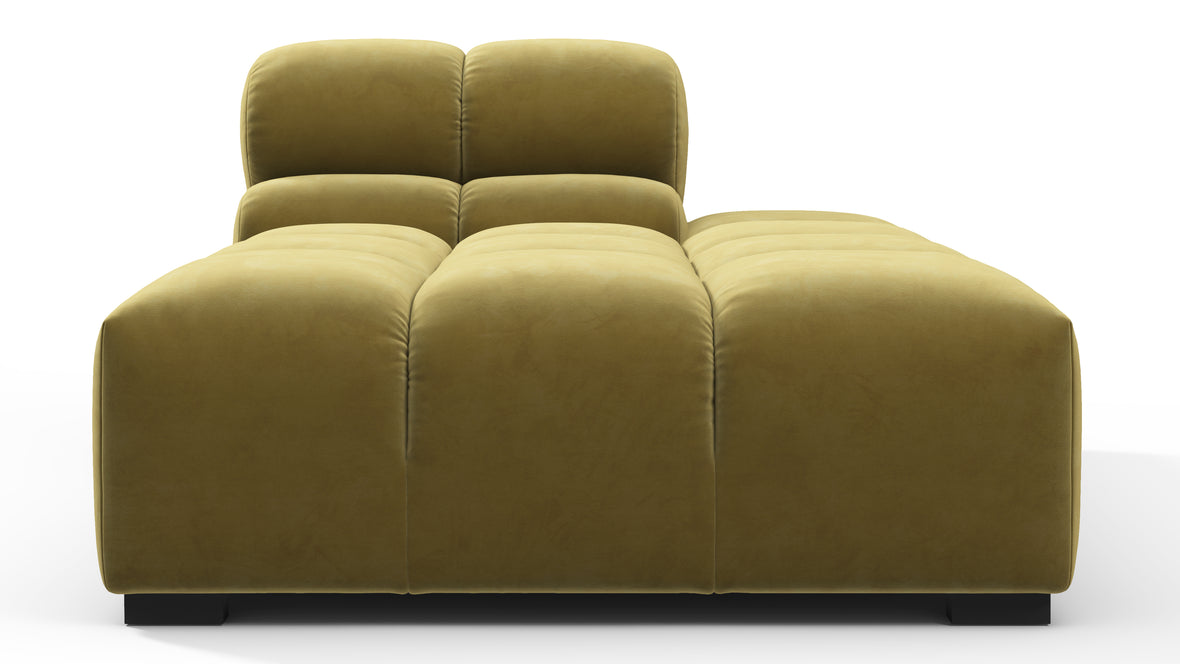 Tufted - Tufted Module, Right Chaise, Armless, Olive Gold Velvet