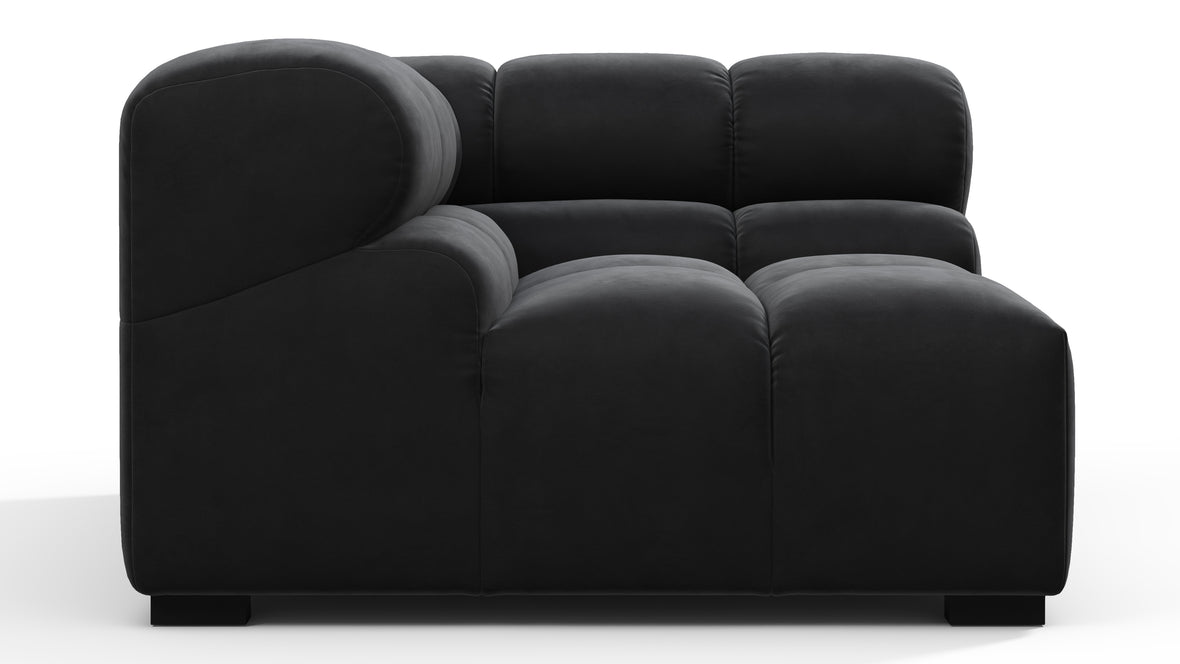 Tufted - Tufted Module, Left Corner, Black Velvet