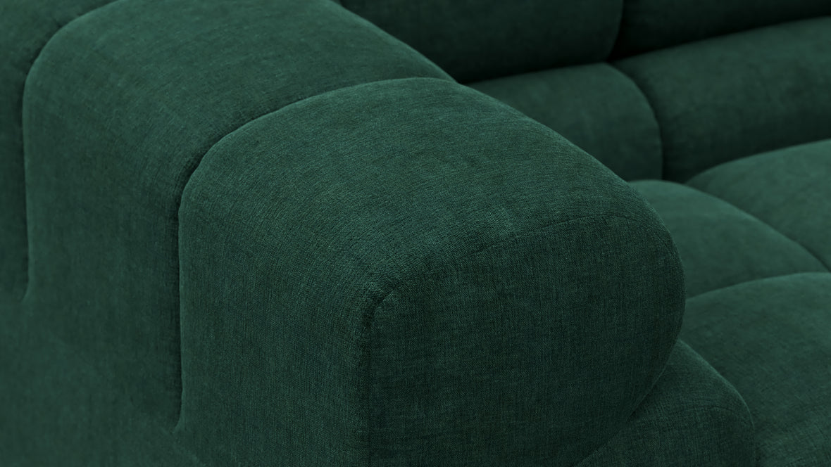 Tufted - Tufted Module, Left Corner, Forest Green Chenille