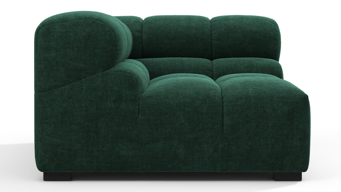 Tufted - Tufted Module, Left Corner, Forest Green Chenille