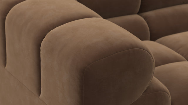 Tufted - Tufted Module, Left Corner, Mocha Velvet