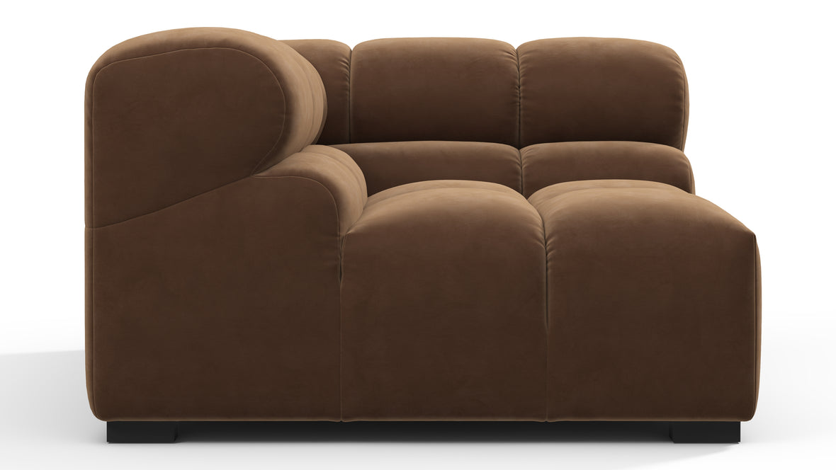 Tufted - Tufted Module, Left Corner, Mocha Velvet