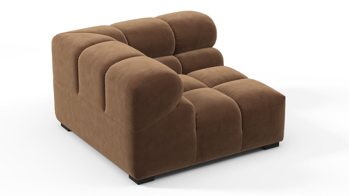 Tufted - Tufted Module, Left Corner, Mocha Velvet