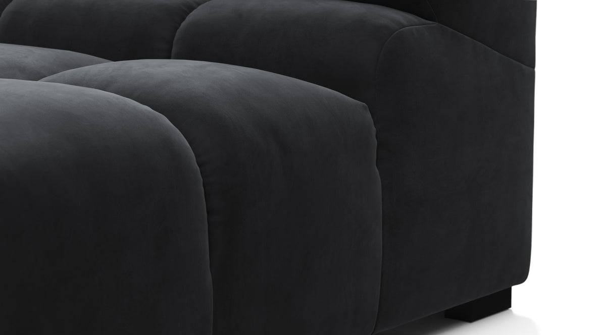 Tufted - Tufted Module, Left End, Armless, Black Velvet