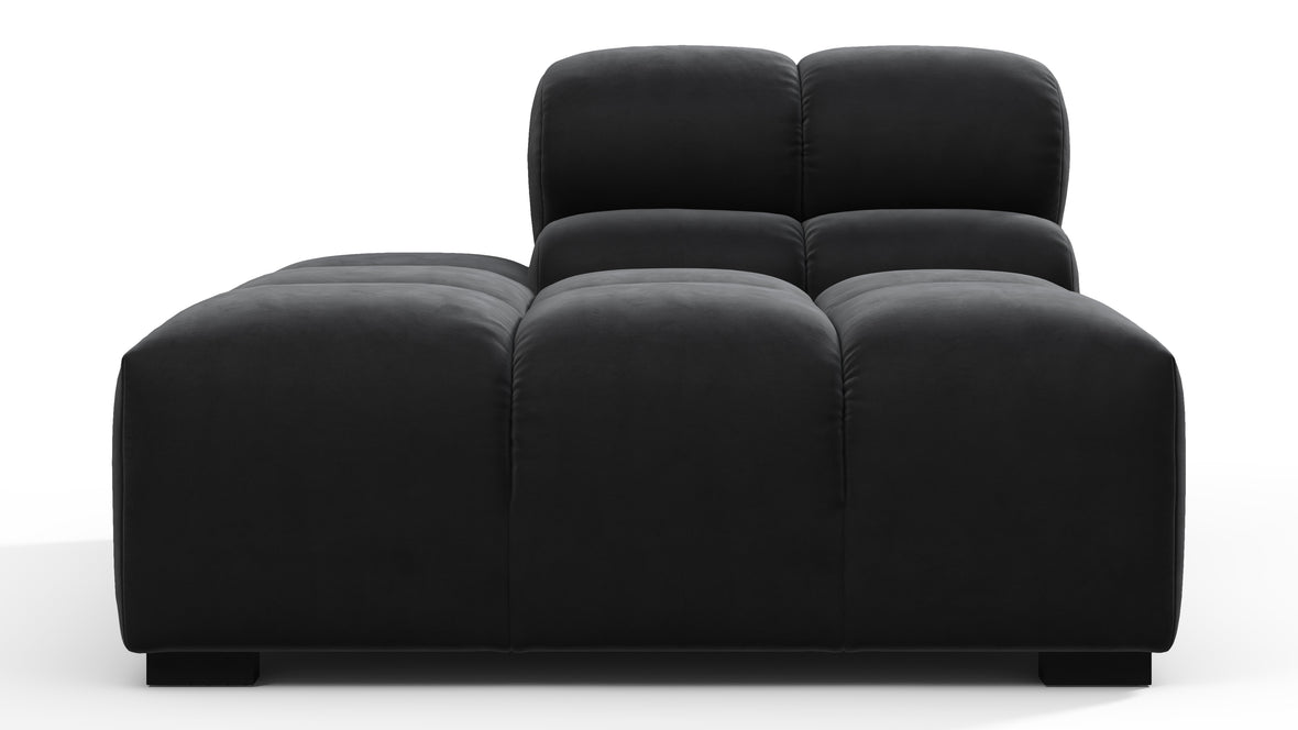 Tufted - Tufted Module, Left End, Armless, Black Velvet