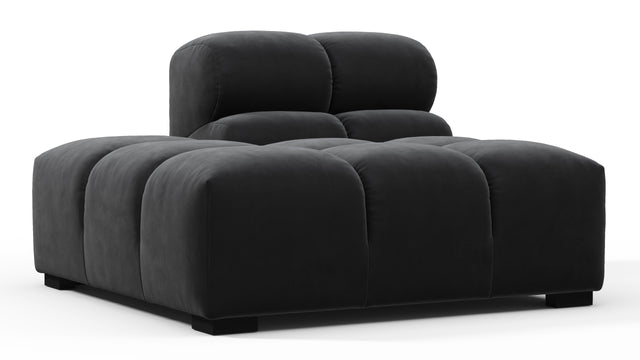 Tufted - Tufted Module, Left End, Armless, Black Velvet