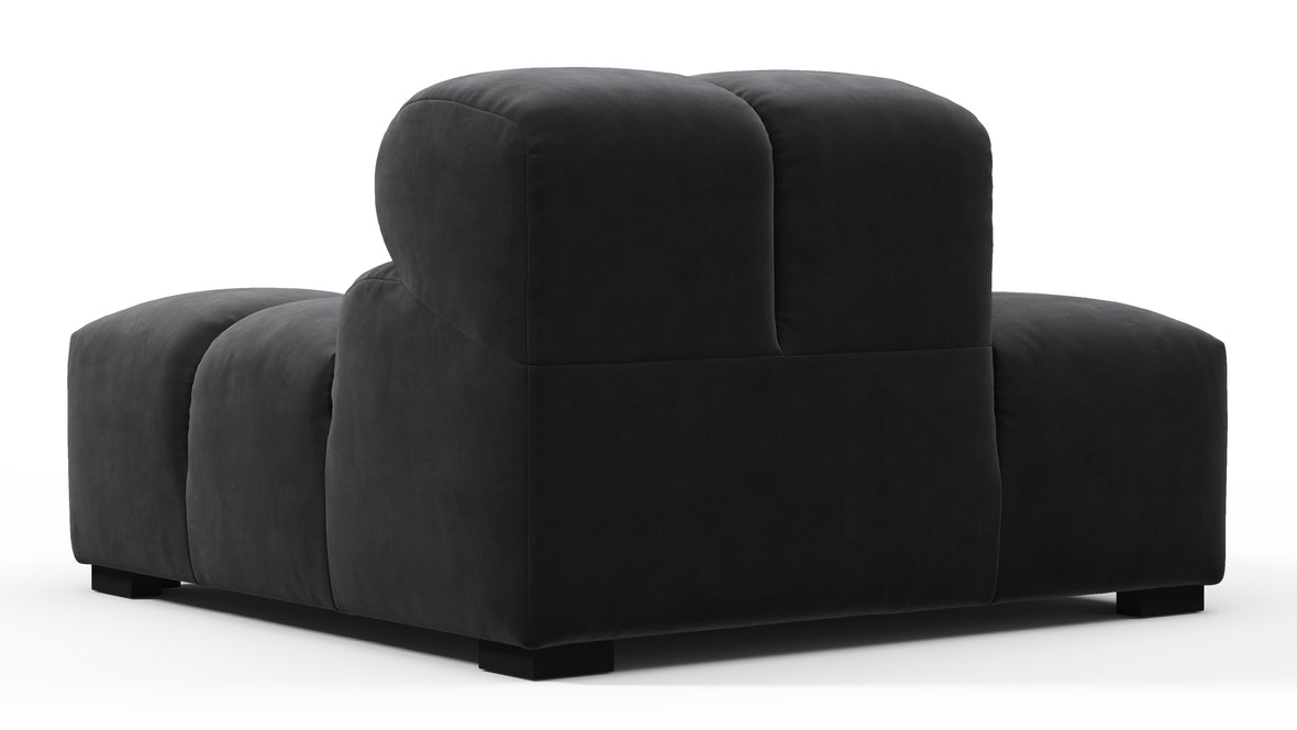 Tufted - Tufted Module, Left End, Armless, Black Velvet