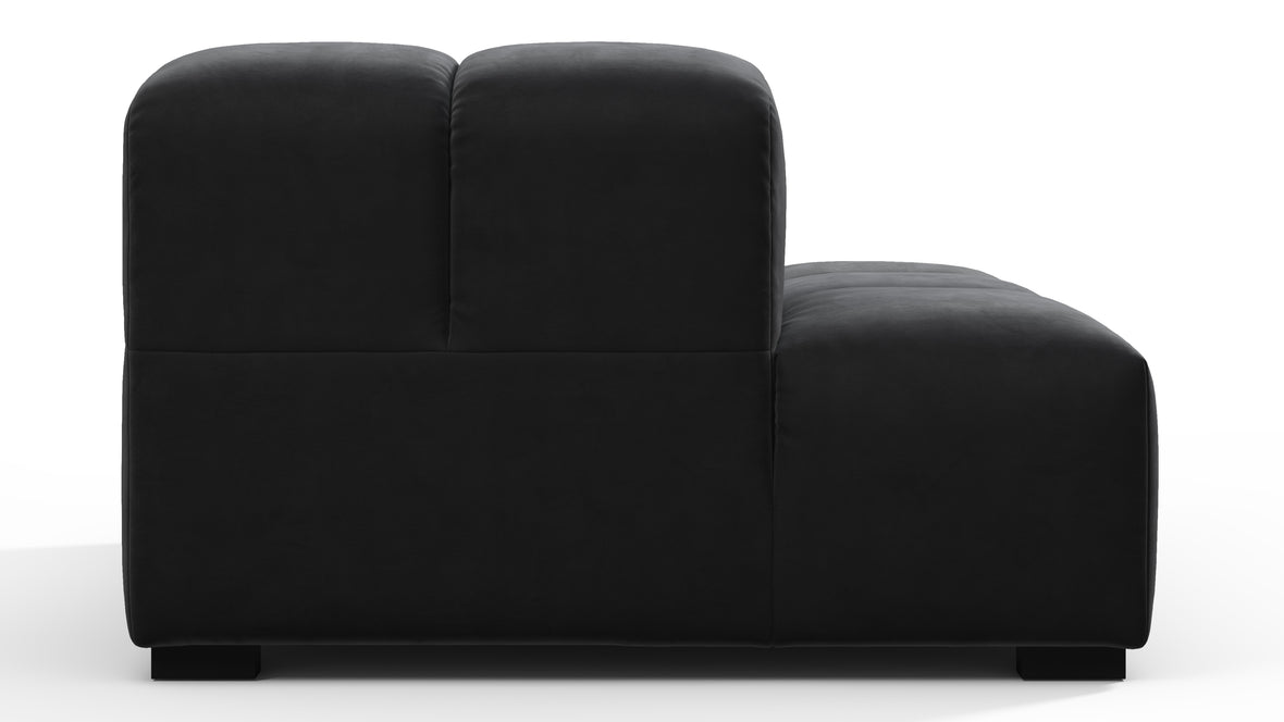 Tufted - Tufted Module, Left End, Armless, Black Velvet