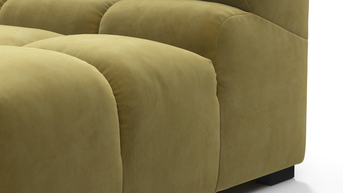 Tufted - Tufted Module, Left End, Armless, Olive Gold Velvet