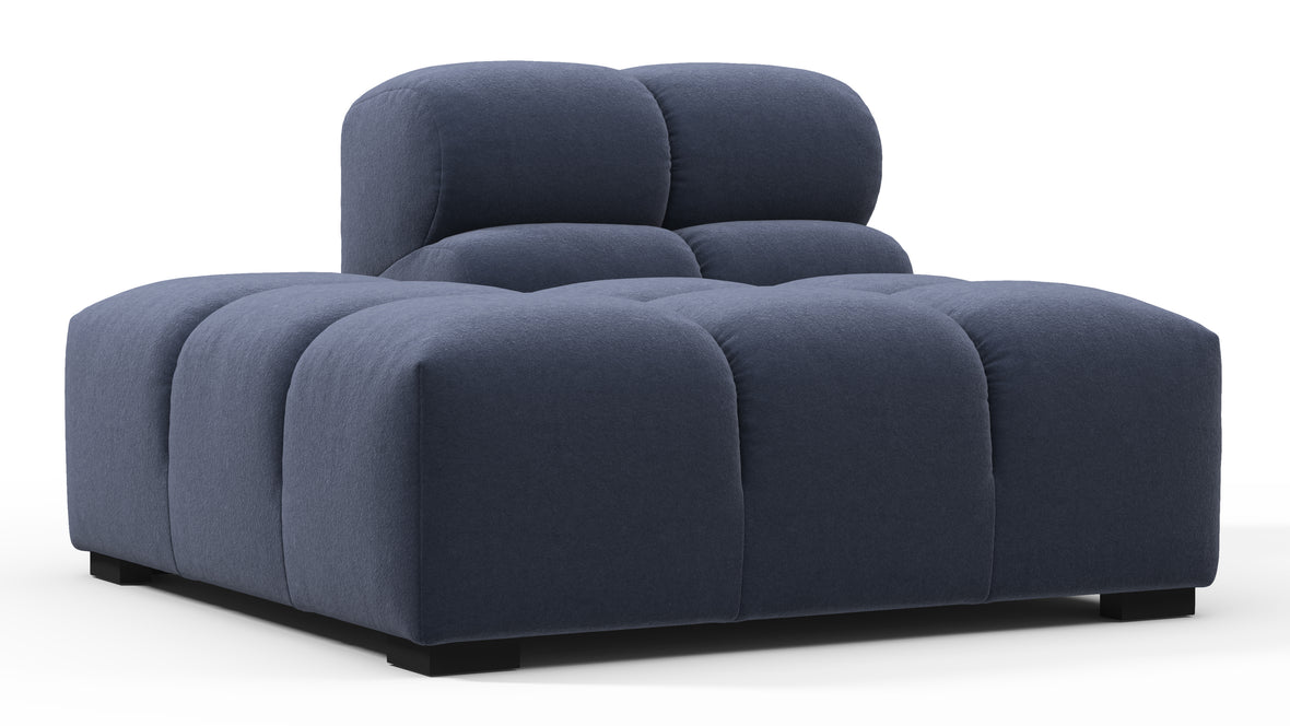 Tufted - Tufted Module, Left End, Armless, Royal Blue Wool